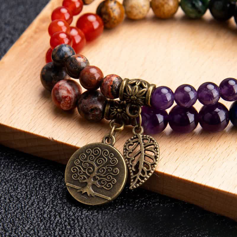 Natural Chakra Tree Of Life Bracelet