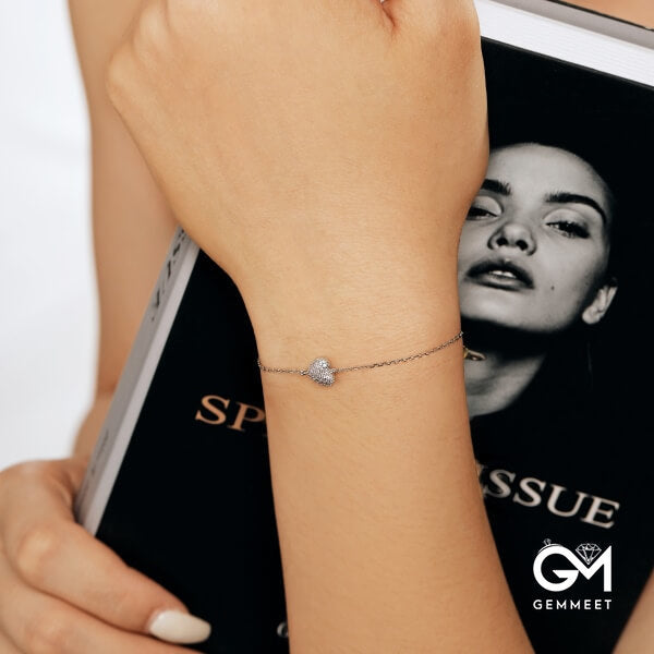 S925 Sterling Silver Love Thin Chain Bracelet