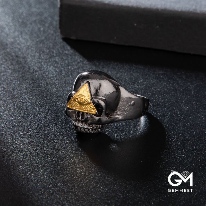 Vintage Triangle Prosthetic Skull Ring