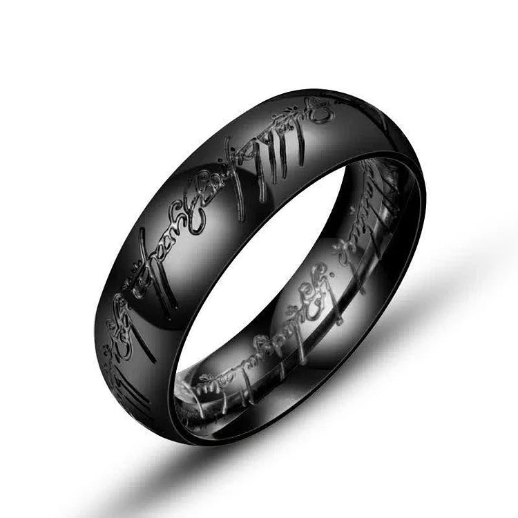 THE ONE RING - Gold Plated Tungsten with Dark Tongue of Mordor