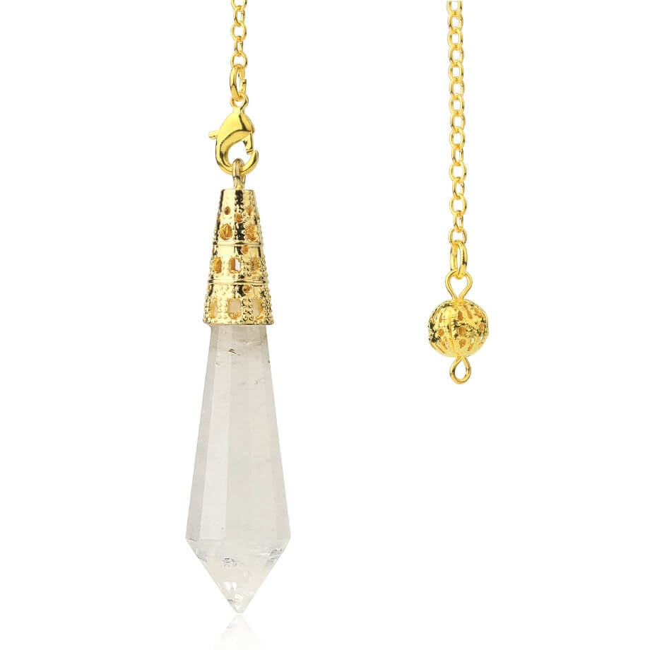 Crystal Stone Conical Gold-plated Bronze Pendant