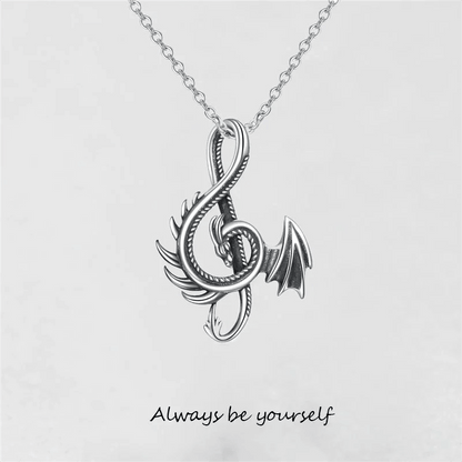 ''Always Be Yourself'' Men's Dragon Necklace