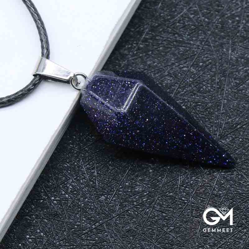 Crystal Hexagon Conical Hexagon Diamond Pendant