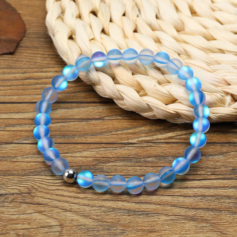 Blue Crystal Glass Bead Bracelet