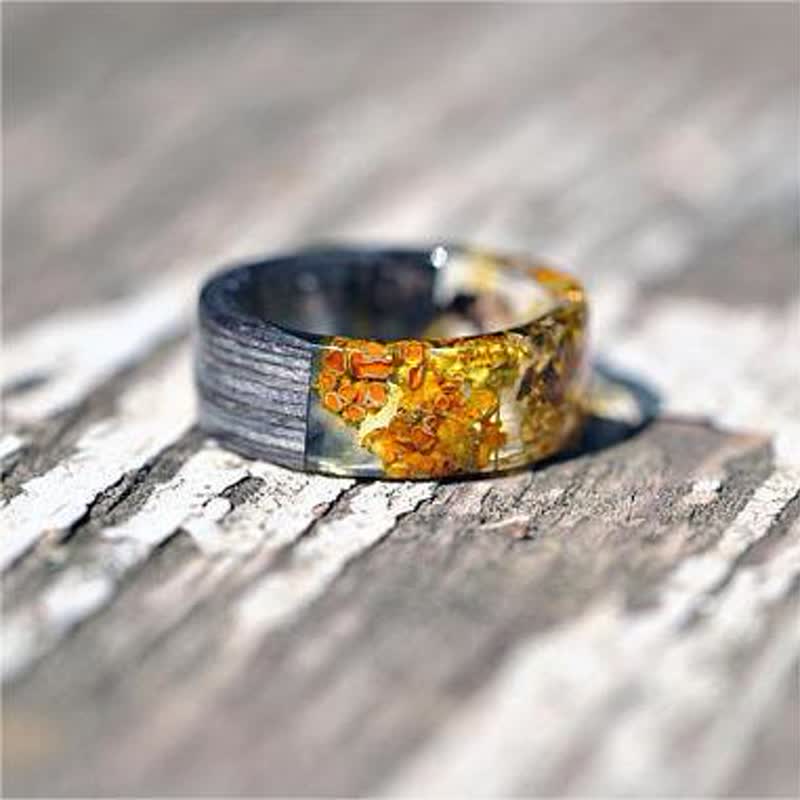 Women's Unique Forest Wooden Resin Ring