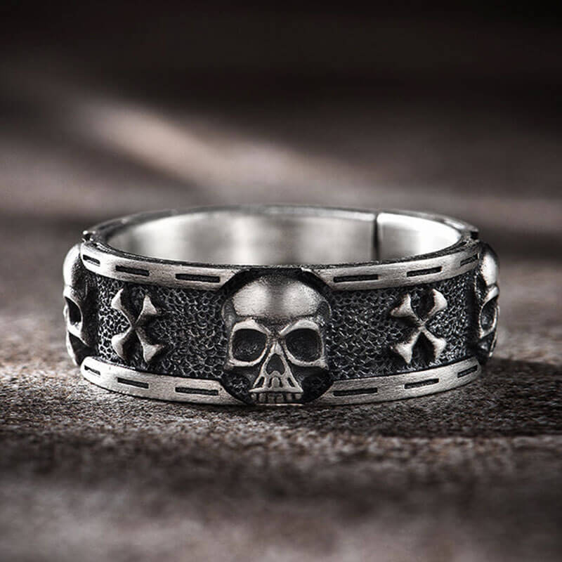 Pirate Ship Adjustable Punk Ring