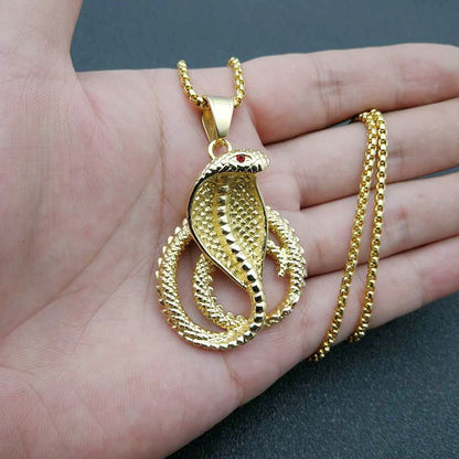 Hip Hop Jewelry Gold Plated Zirconia Cobra Pendant