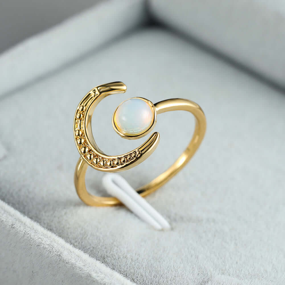 Moon Sun Accessory Moonstone Adjustable Ring