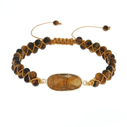 Tiger Eye Beads Braided Bracelet