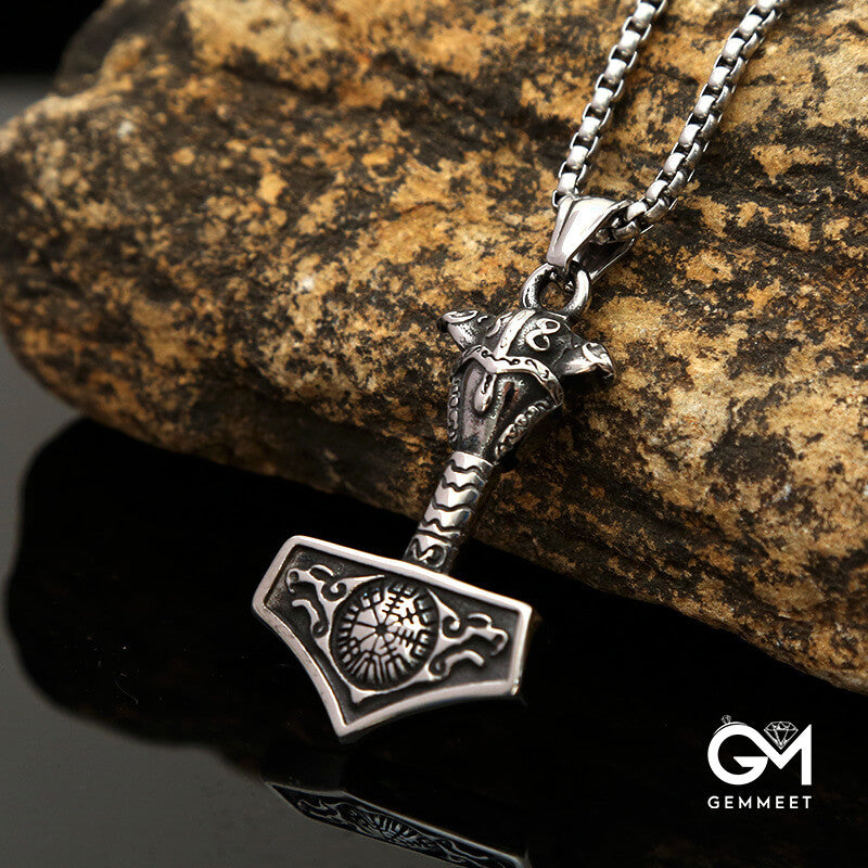 Thor Hammer Viking Mount Crow Celtic Necklace