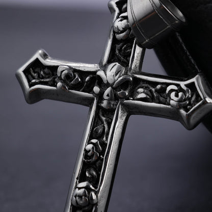 Skull Ghost Cross Stainless Steel Pendant