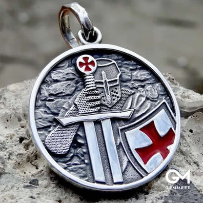 Stainless Steel Templar Cross Religion Necklace