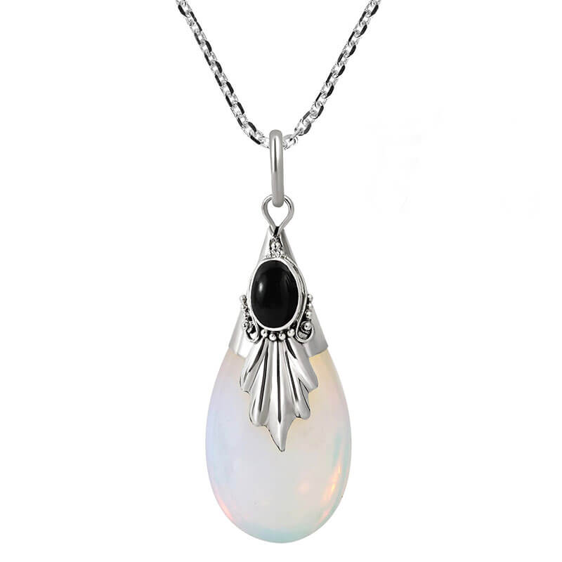 Moonstone Teardrop Water Drop Pear Shaped Necklace