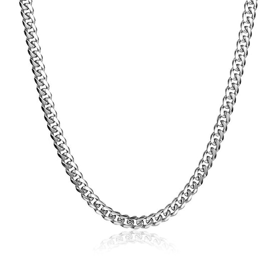 Sterling Silver High Street Hip Hop Cuban Chains-5MM