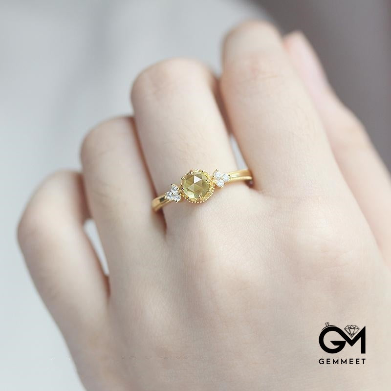 Vintage Zircon Gold Plated Ring