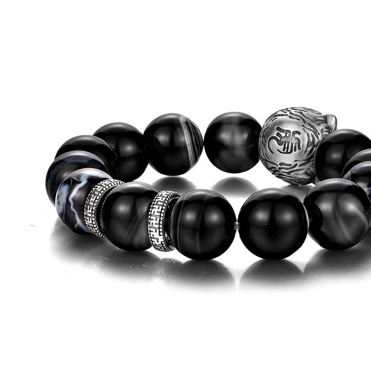 Sterling Silver Obsidian Tiger Bracelets