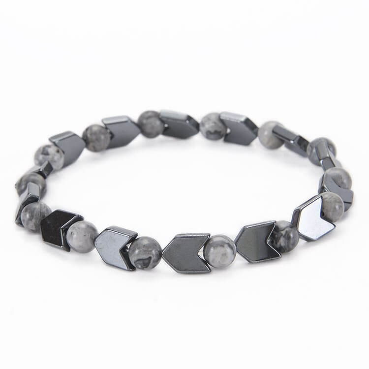 Arrow Hematite Tiger Eye Beaded Men Bracelet