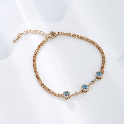 Women's Imitation Stone Aquamarine Inlaid Bracelet