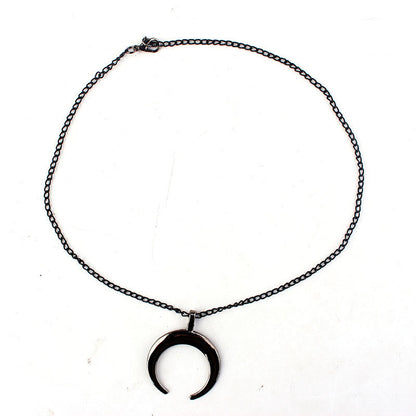 Black Moon Stainless Steel Halloween Necklace