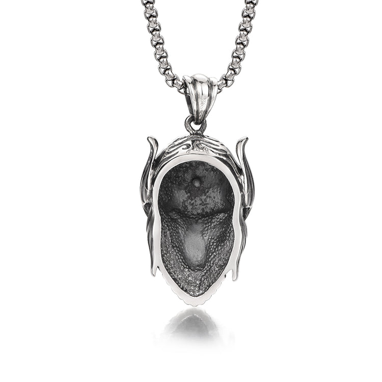 Warrior Skull Vintage Sterling Silver Pendants Necklace