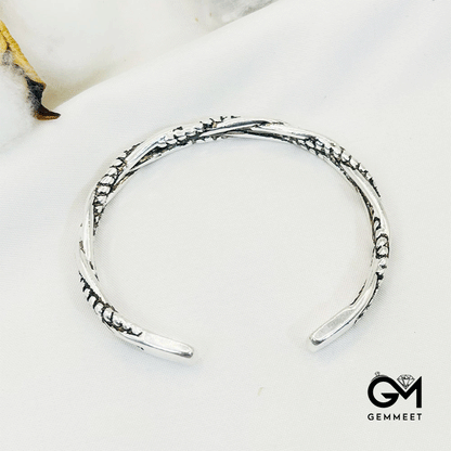 Woven Silver Vintage Adjustable Bracelet