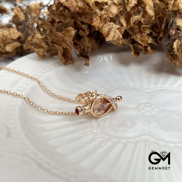 "Magic Water" - Mysterious Citrine Bottle Necklace