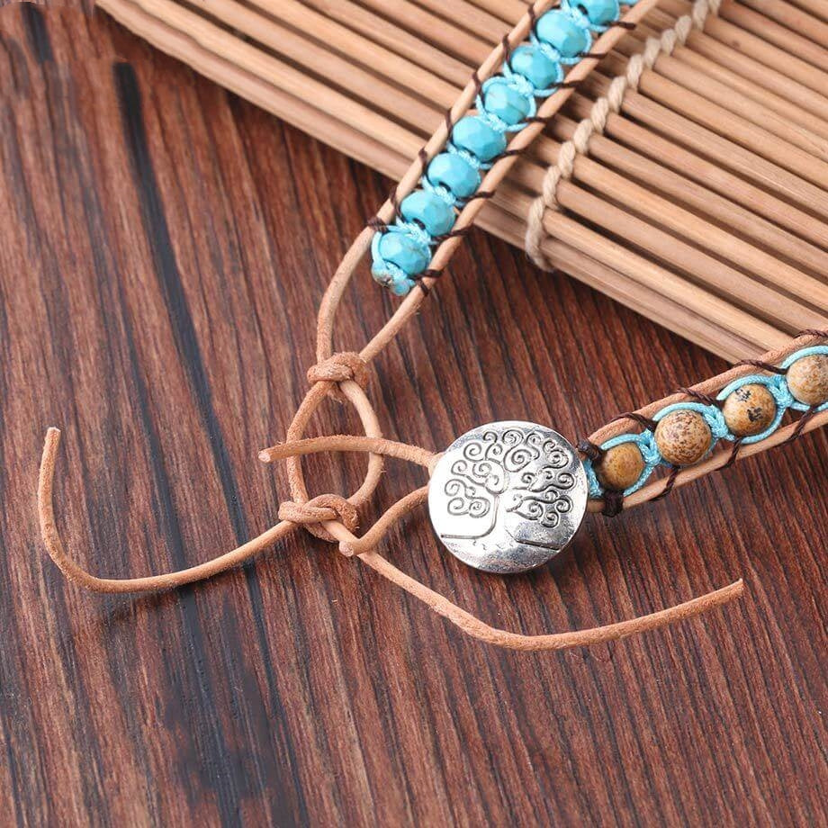 Irregular Stone Hand Woven Winding Bracelet