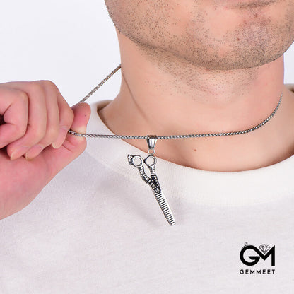 Stainless Steel Scissors Pendant Necklace