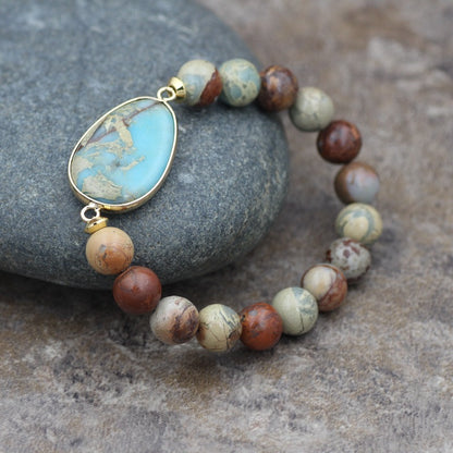 10mm Shoushan Stone Yoga Bracelet