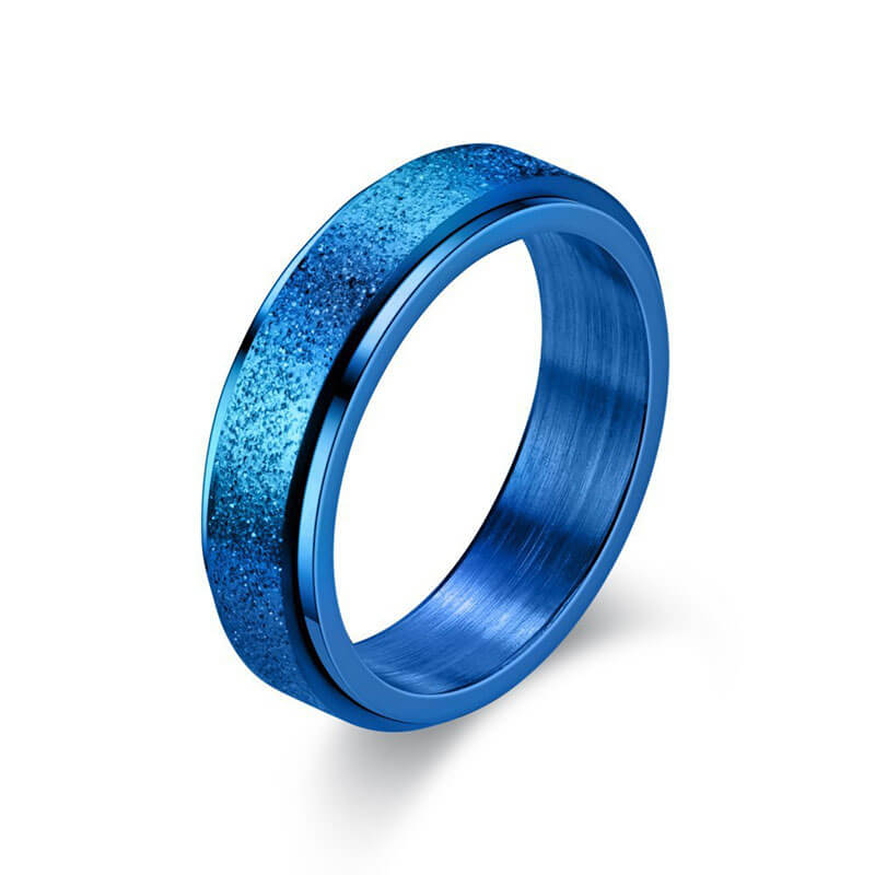 Colored Minimalism Frosted Rotatable Ring