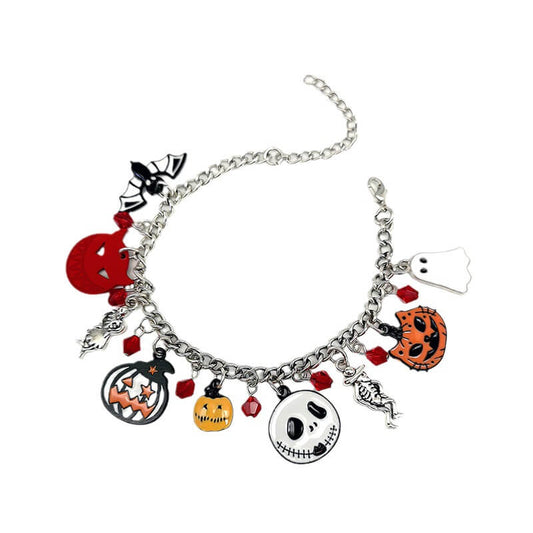 Halloween New Pumpkin Skull Bracelet Personality Creative Exaggerated Hand Decoration Dark Wind Niche Bracelet