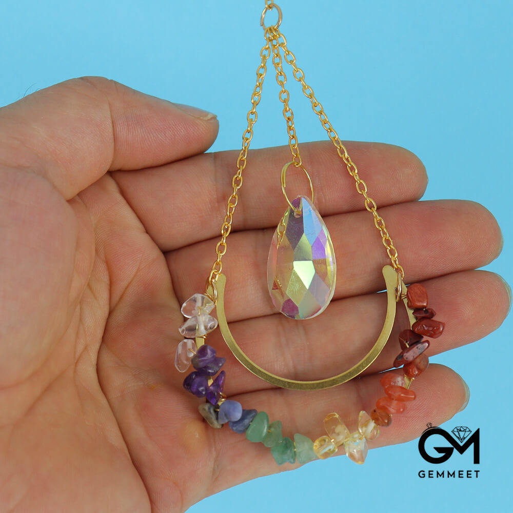 Crystal Moon Water Drop Lighting Pendant