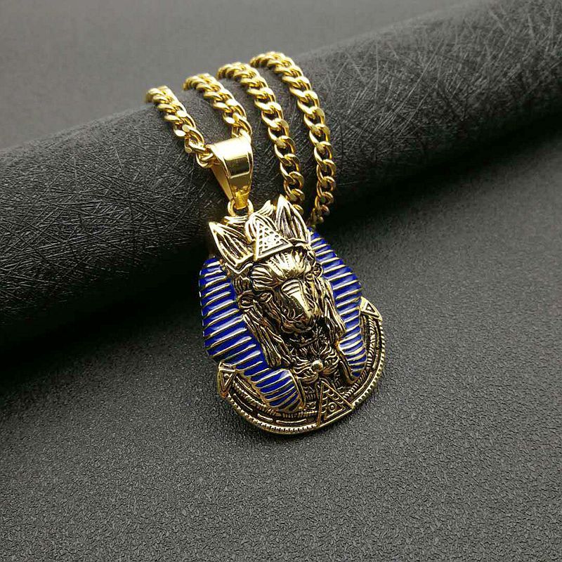 HIPHOP Jewelry Gold Plated Vintage Egyptian Anubis Pendant