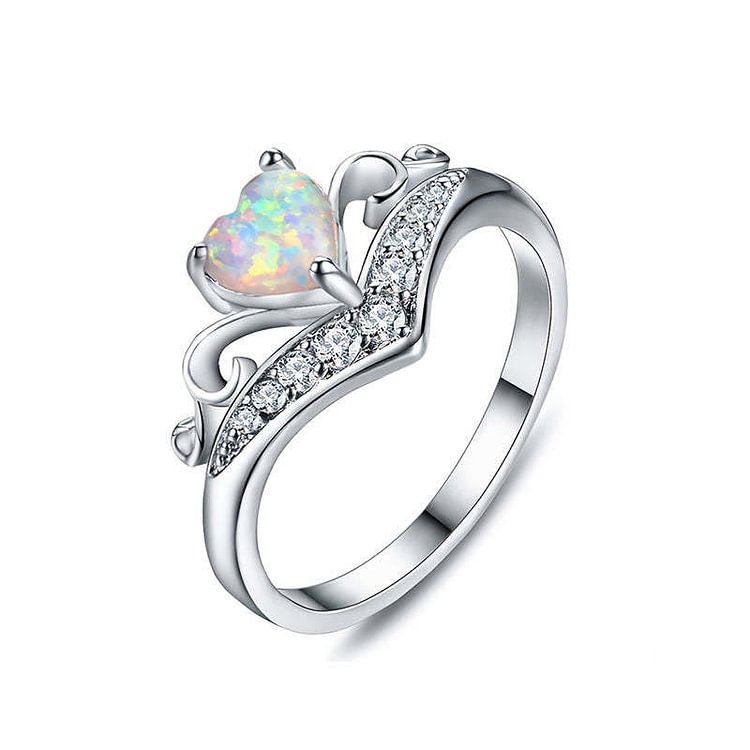 "Peace of Mind" Heart Crown Opal Ring