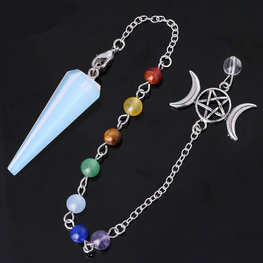 Hexagonal Crystal Star and Moon Pendant