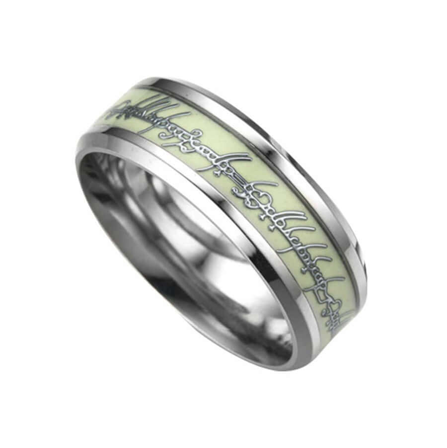 THE ONE RING-Silver Titanium Luminous Ring