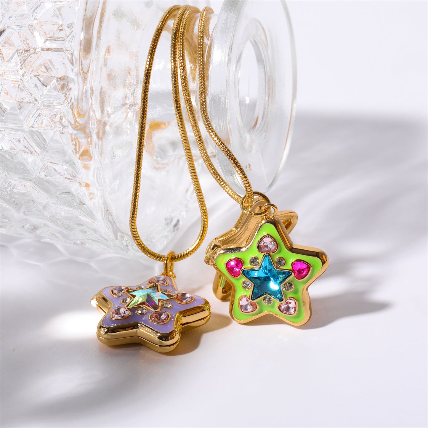 Cute Star Shape Heart Totem Pendant Necklace