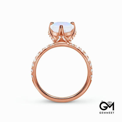 Microdroplet Moonstone Rose Gold Ring