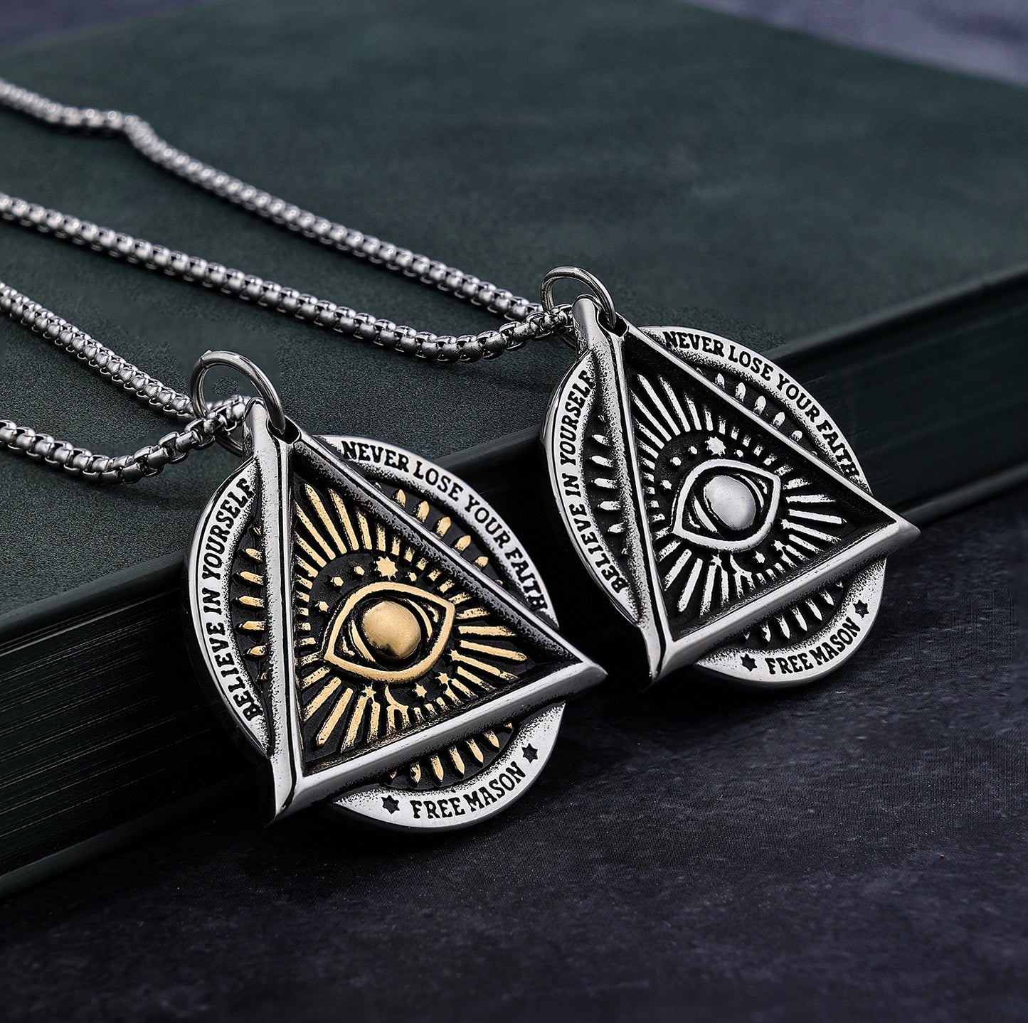 Vintage Devil's Eye Pendant Necklace