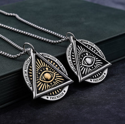 Vintage Devil's Eye Pendant Necklace