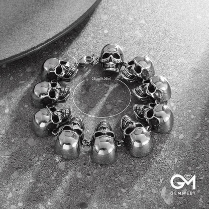 Vintage Multi-skull Alloy Bracelet