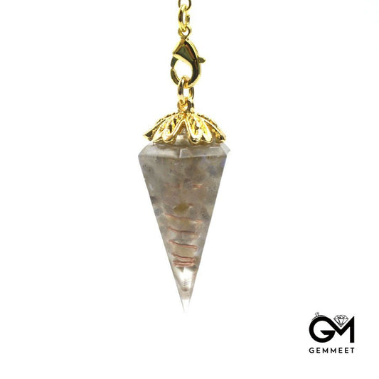 Crystal Stone Resin Conical Pendulum Pendants