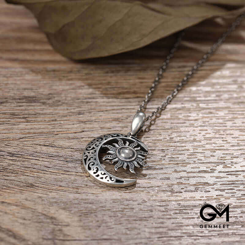 "Moon and Sun" Sterling Silver Necklace