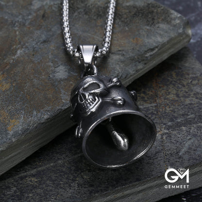 Pirate Skull Exorcist Bell Pendant Necklace