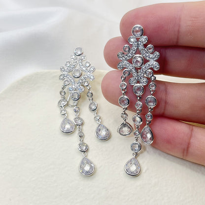 Fashion Tassel Style Zircon Pendant Earrings