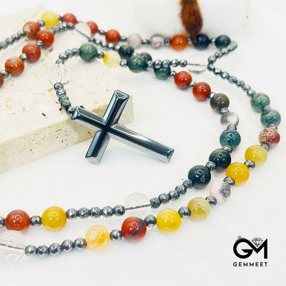 Mookaite Beads Rosary Mala Long Necklaces