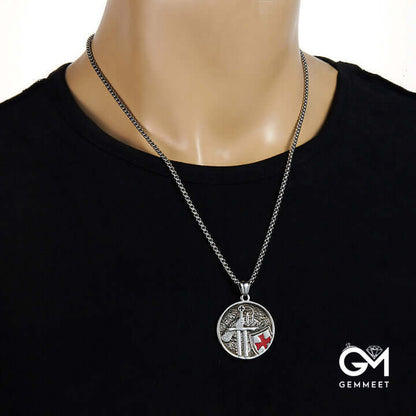 Stainless Steel Templar Cross Religion Necklace