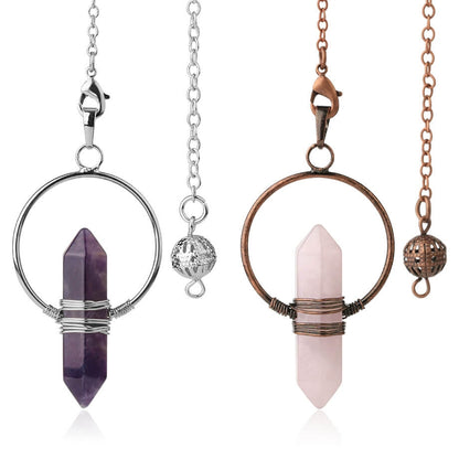 Hexagonal Prism Bullet Crystal Pendant