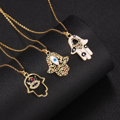 "Good Fortune" Hamsa With Evil Eye Necklace