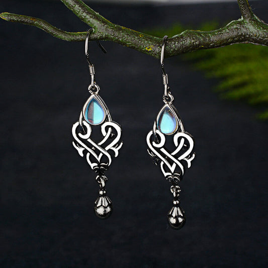 Moonstone Water Drop Pear shaped Earrings